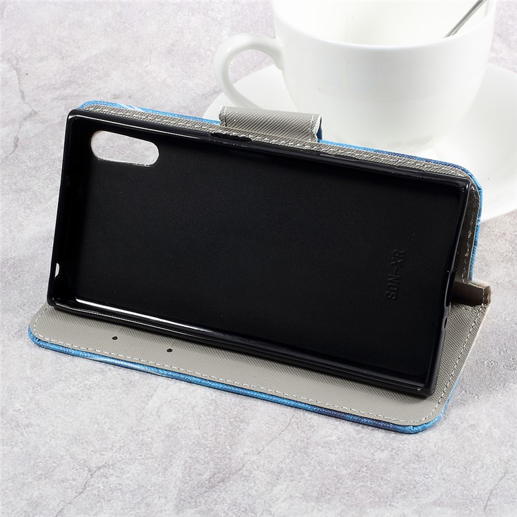 Pattern Printing Leather Wallet Folio Flip Case for Sony Xperia XZs / XZ - Beautiful Butterfly-4