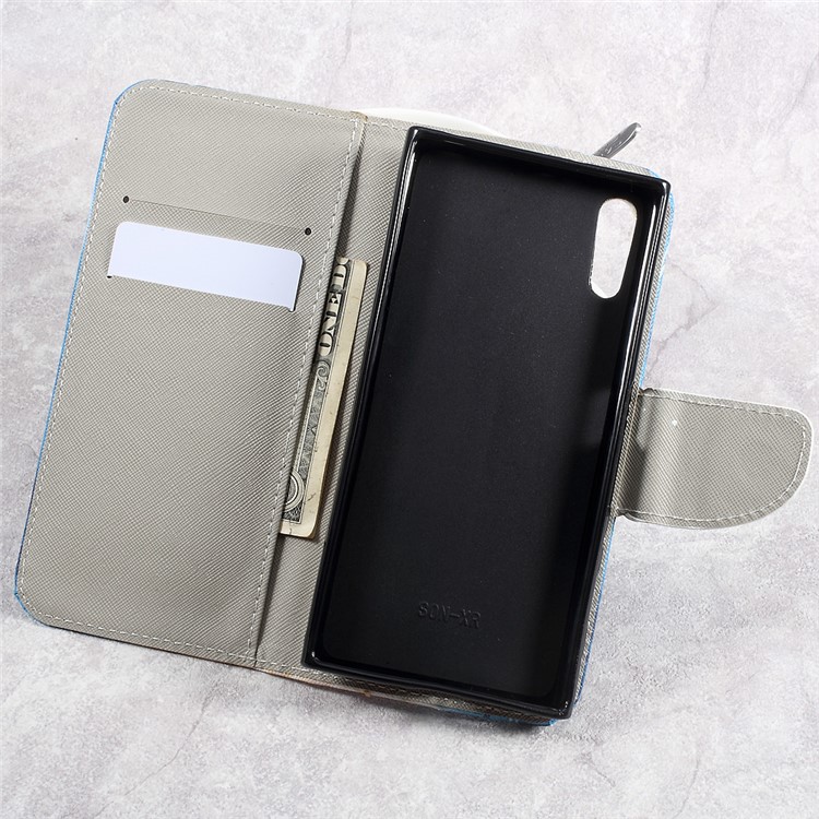 Pattern Printing Leather Wallet Folio Flip Case for Sony Xperia XZs / XZ - Beautiful Butterfly-6