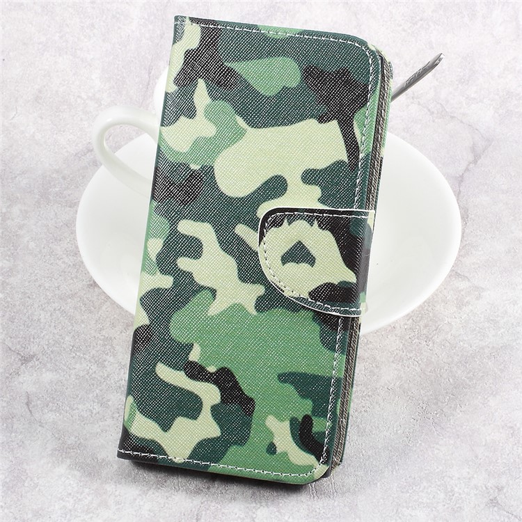 Patterned Leather Stand Wallet Case for Sony Xperia XZs / XZ - Camouflage Pattern-1