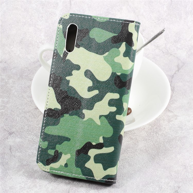 Patterned Leather Stand Wallet Case for Sony Xperia XZs / XZ - Camouflage Pattern-2