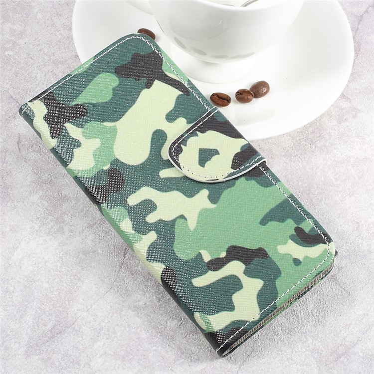 Patterned Leather Stand Wallet Case for Sony Xperia XZs / XZ - Camouflage Pattern-3