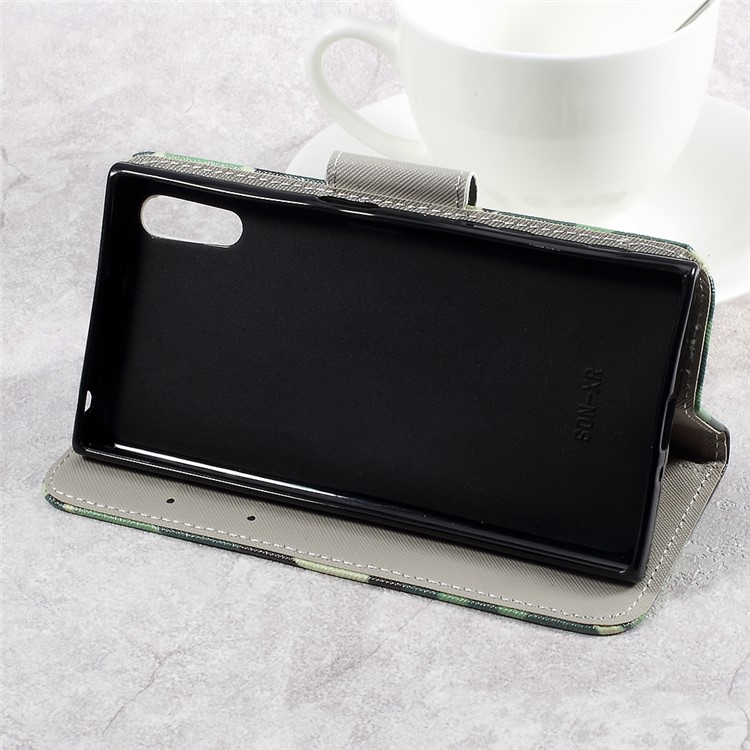 Patterned Leather Stand Wallet Case for Sony Xperia XZs / XZ - Camouflage Pattern-4
