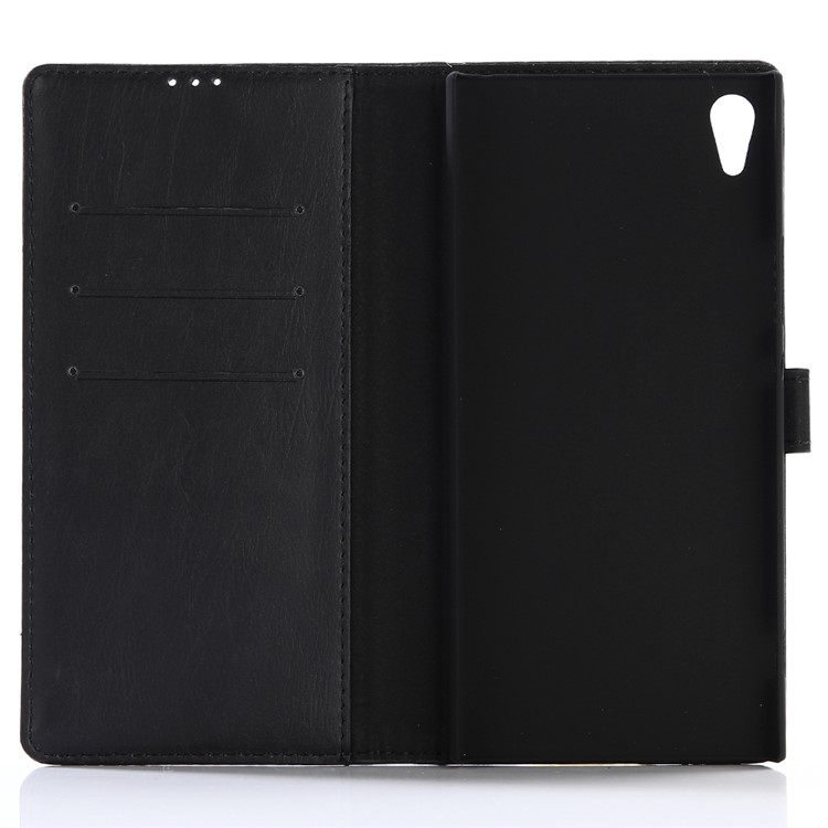 Retro Style Crazy Horse Leather Wallet Cell Phone Case for Sony Xperia XA1 Ultra - Black-3