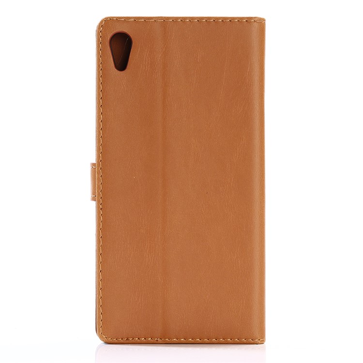 Crazy Horse Retro Style Wallet Leather Stand Mobile Shell for Sony Xperia XA1 Ultra - Brown-2