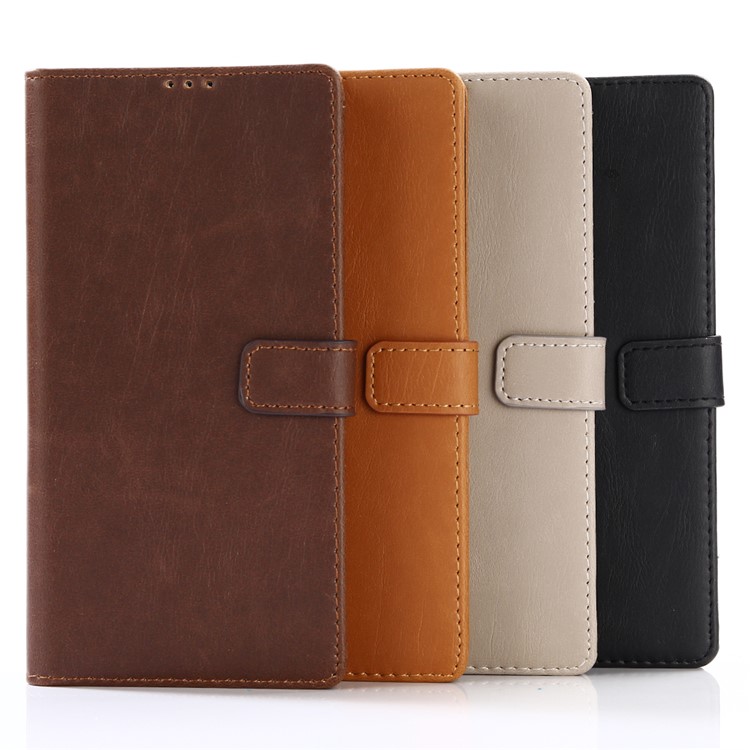 Crazy Horse Retro Style Wallet Leather Stand Mobile Shell for Sony Xperia XA1 Ultra - Brown-5