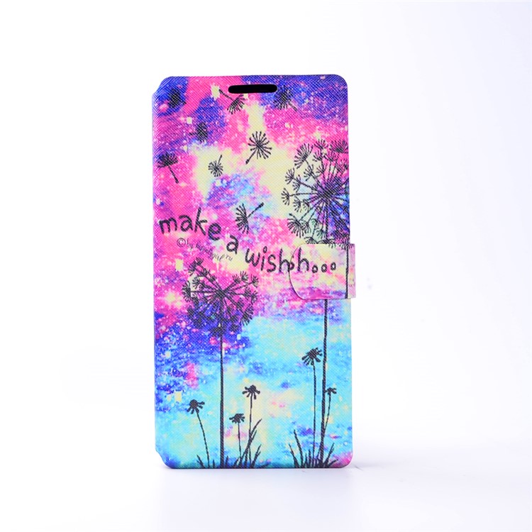 Pattern Printing Leather Card Holder Case for Sony Xperia XA Ultra - Dandelion and Quote-2