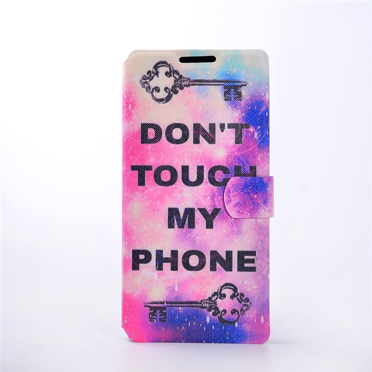 Pattern Printing Leather Stand Cover Case for Sony Xperia XA Ultra - Do not Touch My Phone-2