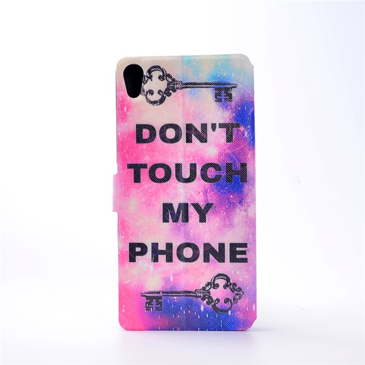 Pattern Printing Leather Stand Cover Case for Sony Xperia XA Ultra - Do not Touch My Phone-3