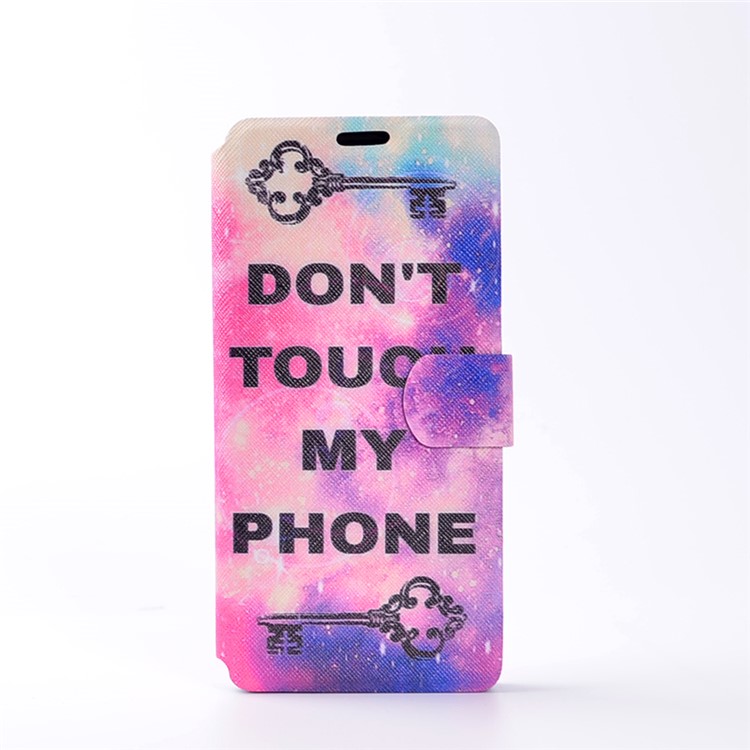 Pattern Printing Protective Leather Case with Stand for Sony Xperia XA / XA Dual - Do not Touch My Phone-2