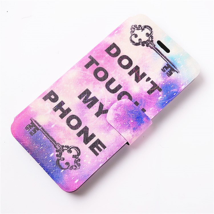 Pattern Printing Protective Leather Case with Stand for Sony Xperia XA / XA Dual - Do not Touch My Phone-6