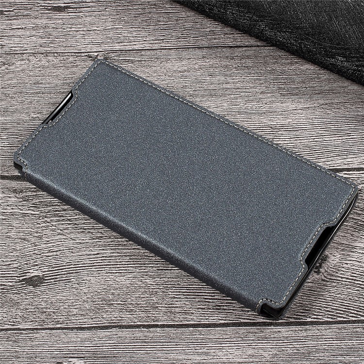 Sand-like Texture Magnetic Auto-absorbed Leather Phone Case for Sony Xperia XA1 Ultra - Grey-3