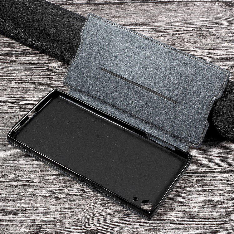 Sand-like Texture Magnetic Auto-absorbed Leather Phone Case for Sony Xperia XA1 Ultra - Grey-6