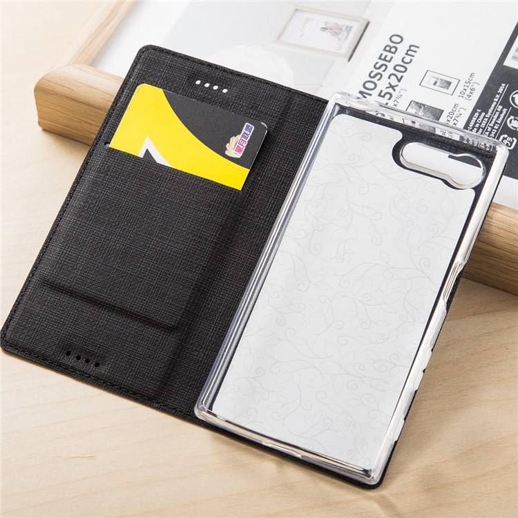 VILI DMX Style Magnetic Leather Flip Case Cover for Sony Xperia XZ Premium - Black-3