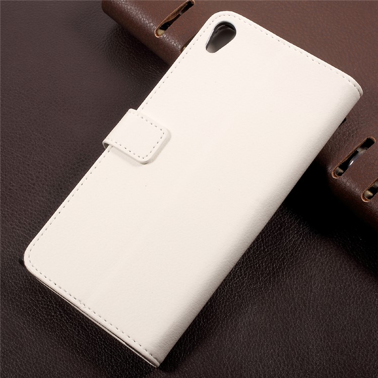 Wallet Stand Leather Litchi Texture Cell Phone Case for Sony Xperia XA1 Ultra - White-2