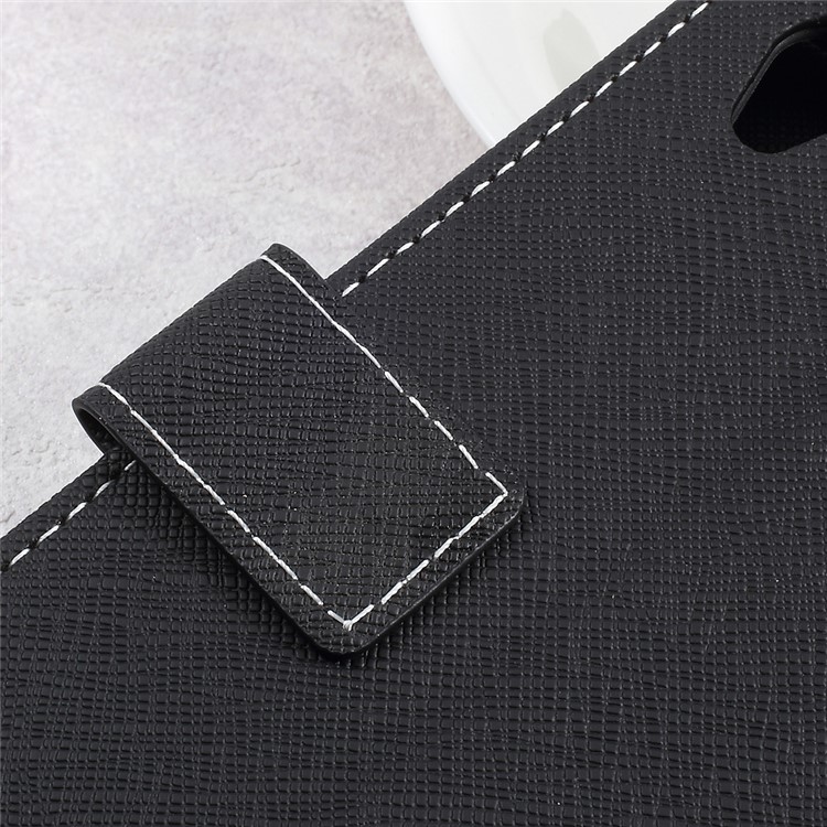 Cross Texture Wallet Leather Stand Cell Phone Case for Sony Xperia L1 - Black-10