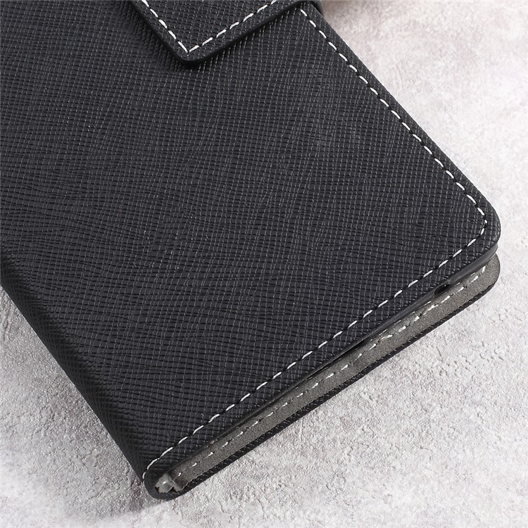 Cross Texture Wallet Leather Stand Cell Phone Case for Sony Xperia L1 - Black-7