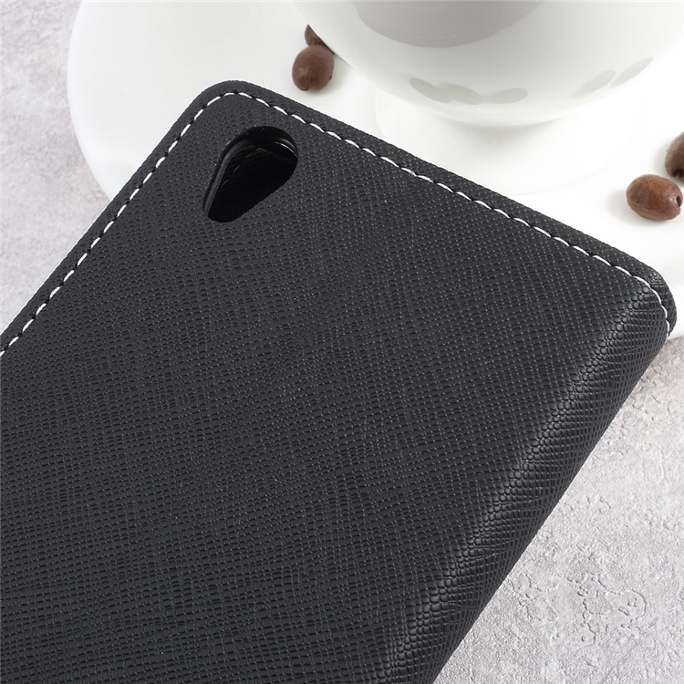 Cross Texture Wallet Leather Stand Cell Phone Case for Sony Xperia L1 - Black-8