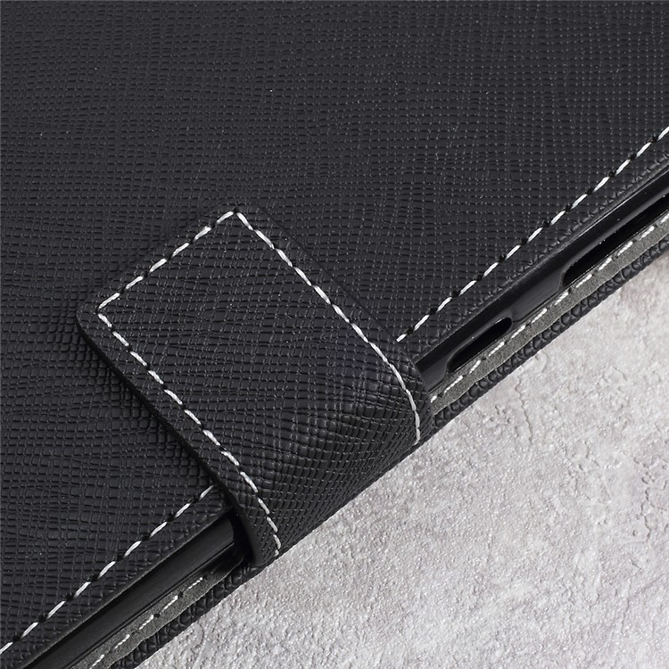 Cross Texture Wallet Leather Stand Cell Phone Case for Sony Xperia L1 - Black-9