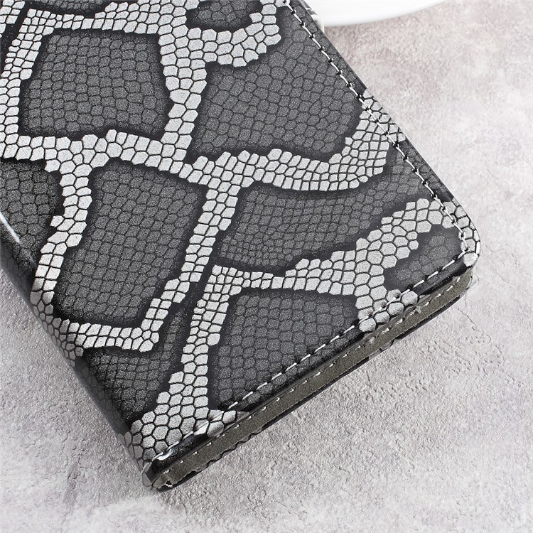 Snake Texture Wallet Leather Mobile Phone Case for Sony Xperia L1 - Grey-4
