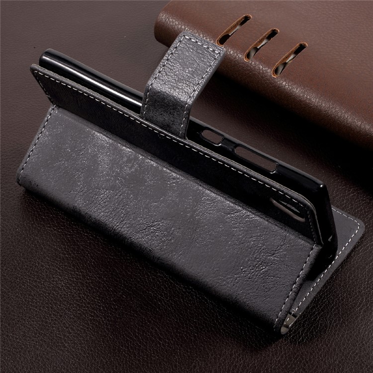 Retro Style PU Leather Card Holder Cover Case for Sony Xperia L1 - Grey-4