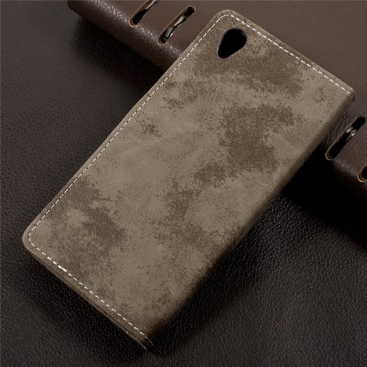 Retro Style Wallet Stand PU Leather Mobile Shell for Sony Xperia L1 - Khaki-2