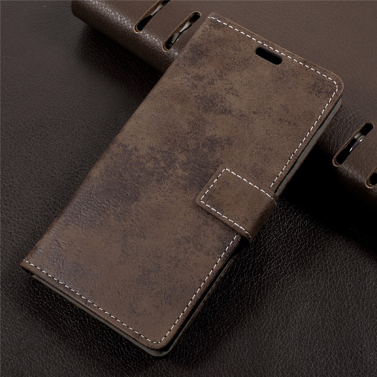 Retro Style PU Leather Stand Phone Case with Card Slots for Sony Xperia L1 - Brown-1