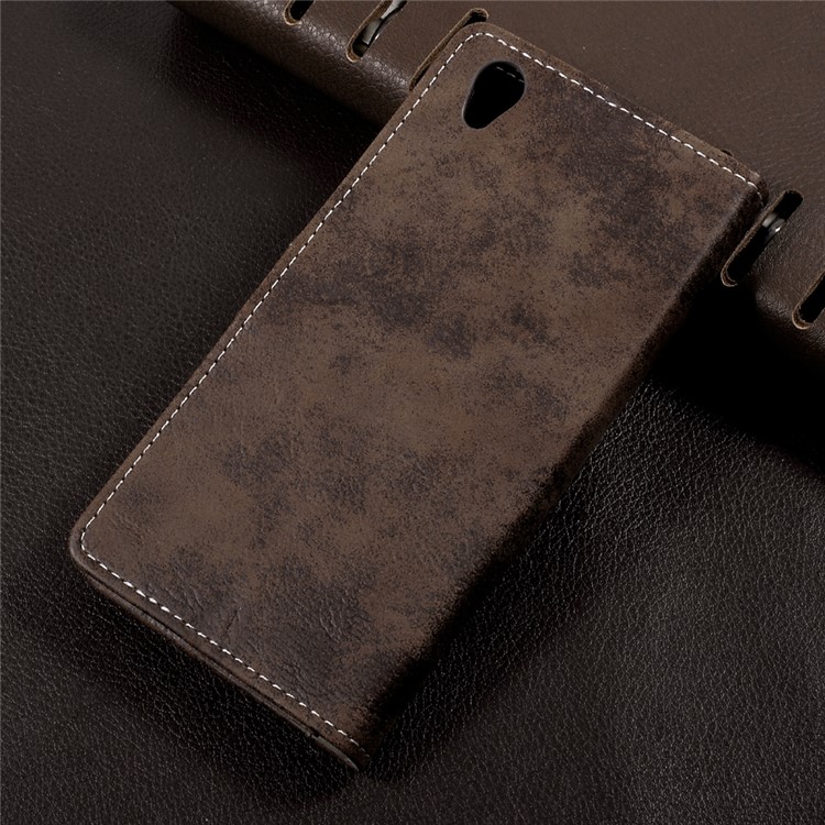 Retro Style PU Leather Stand Phone Case with Card Slots for Sony Xperia L1 - Brown-2