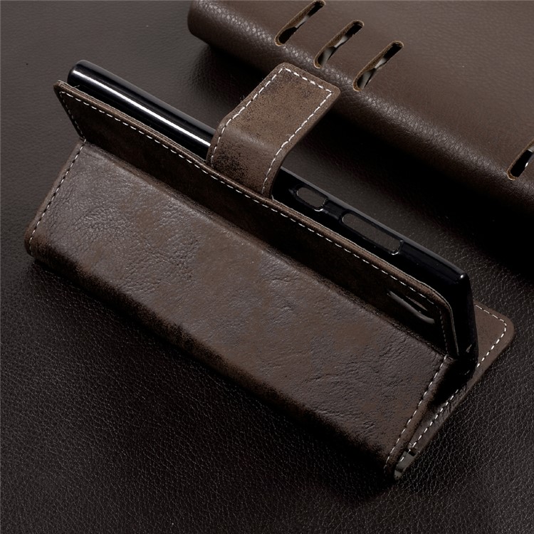 Retro Style PU Leather Stand Phone Case with Card Slots for Sony Xperia L1 - Brown-4
