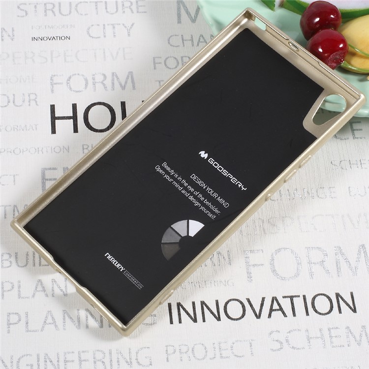 MERCURY GOOSPERY Flash Powder Flexible TPU Jelly Case for Sony Xperia XA1 Ultra - Gold-2