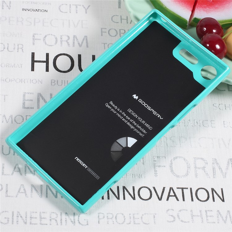 MERCURY GOOSPERY Jelly Glitter Powder TPU Mobile Cover for Sony Xperia XZ Premium - Cyan-2