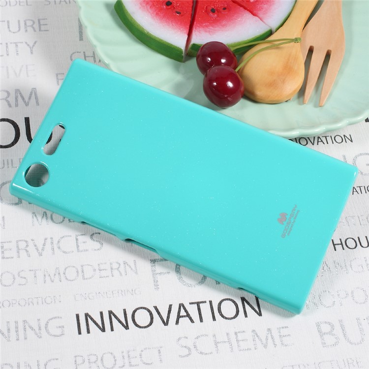 MERCURY GOOSPERY Jelly Glitter Powder TPU Mobile Cover for Sony Xperia XZ Premium - Cyan-3