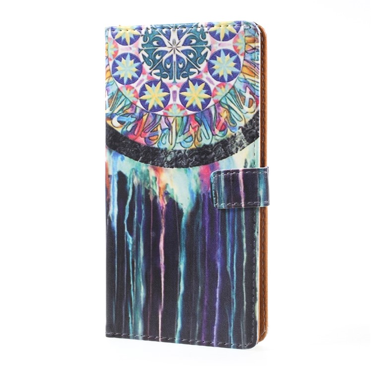 Pattern Printing Leather Stand Case with Card Slots for Sony Xperia XZ Premium - Dream Catcher-1