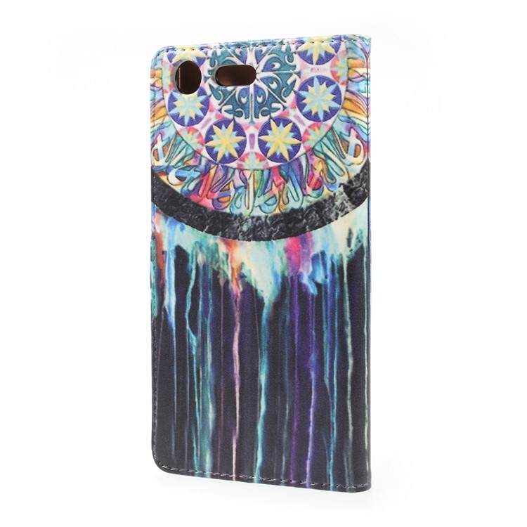 Pattern Printing Leather Stand Case with Card Slots for Sony Xperia XZ Premium - Dream Catcher-2