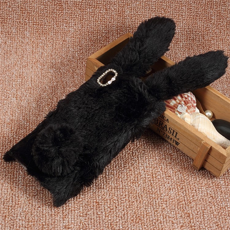 Bunny Design Warm Fur TPU Rhinestone Case for Sony Xperia XA1 Ultra - Black-2