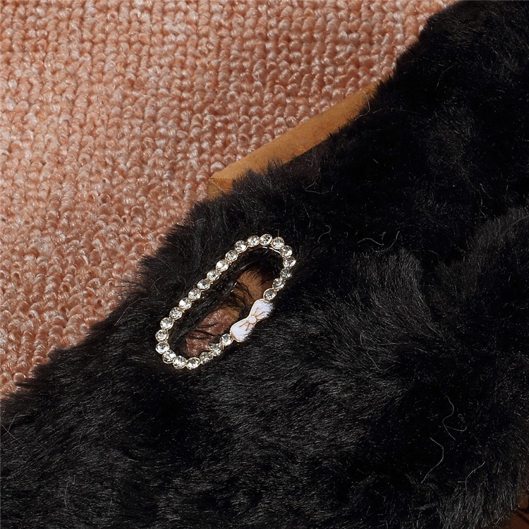 Bunny Design Warm Fur TPU Rhinestone Case for Sony Xperia XZs / XZ - Black-4