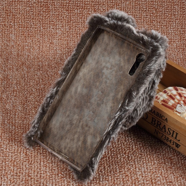 Bunny Design Rhinestone Furry TPU Mobile Casing for Sony Xperia XZs / XZ - Brown-3