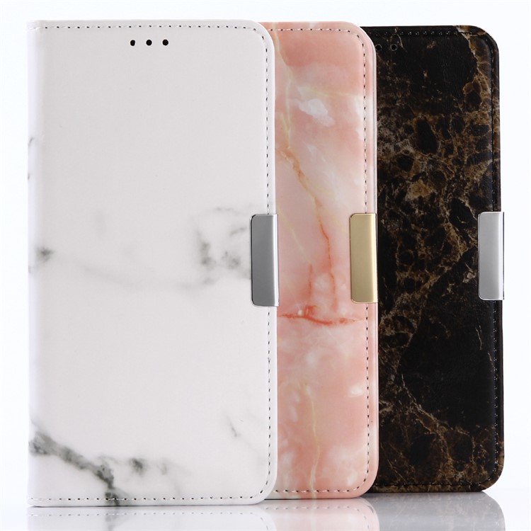 Para Sony Xperia L1 Bolsa De Couro Para Carteira De Couro De Padrão De Mármore - Preto-6