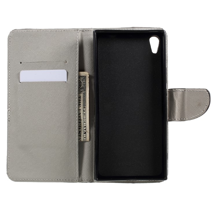 Pattern Printing Leather Wallet Stand Flip Case for Sony Xperia XA1 Ultra - Do Not Touch My Phone-5
