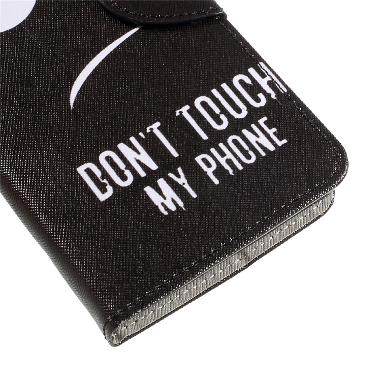 Pattern Printing Leather Wallet Stand Flip Case for Sony Xperia XA1 Ultra - Do Not Touch My Phone-6