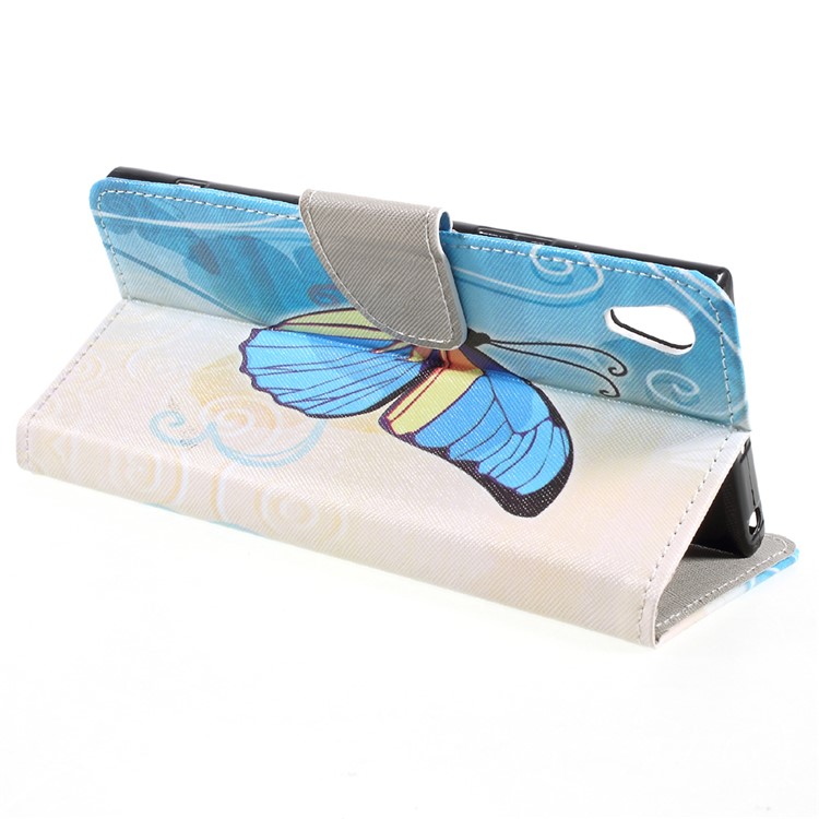 For Sony Xperia XA1 Ultra Printing Pattern Leather Wallet Stand Case Cover - Multi-color Butterfly-4
