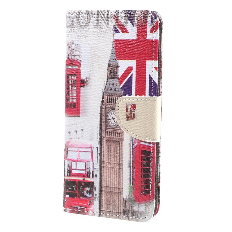 Patterned Leather Card Slot Stand Protective Case for Sony Xperia XA1 Ultra - Big Ben and London Elements-1