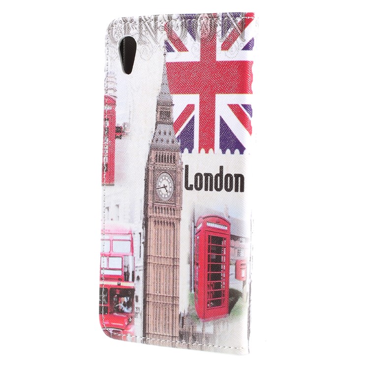 Patterned Leather Card Slot Stand Protective Case for Sony Xperia XA1 Ultra - Big Ben and London Elements-2