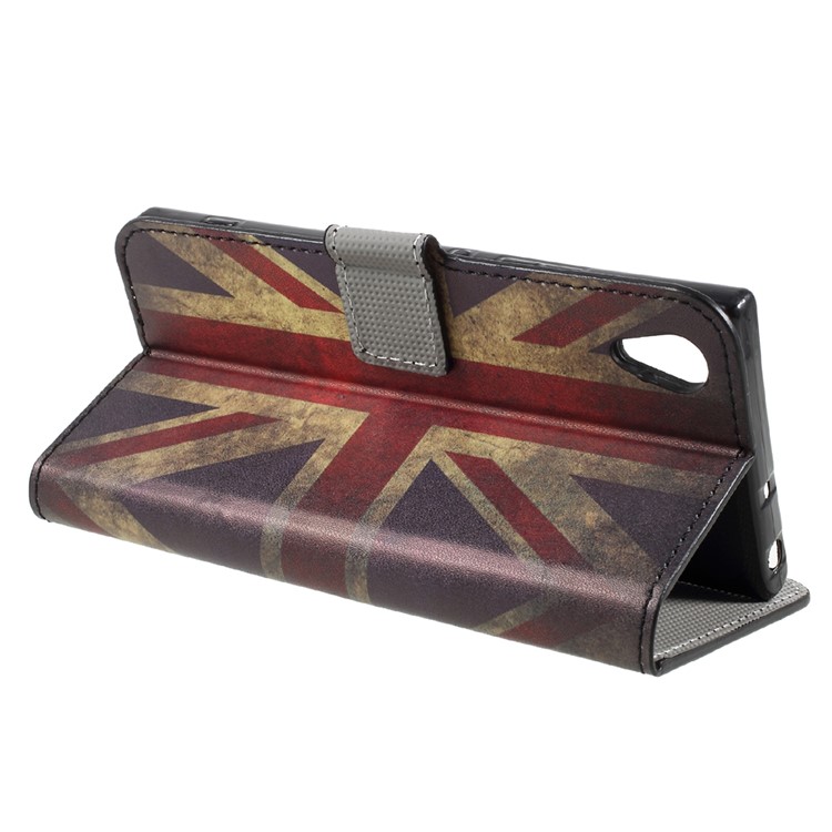 Pattern Printing Stand Leather Wallet Phone Casing for Sony Xperia XA1 - Retro Style Union Jack-4
