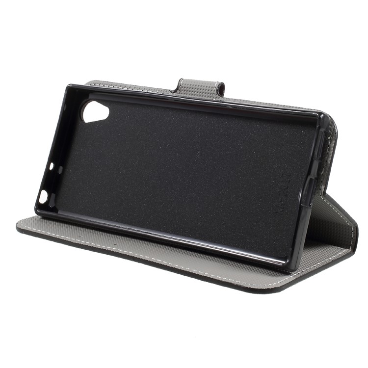 Para el soporte de la impresión del patrón de Xperia XA1 de Sony Cubierta del teléfono de la carpeta del cuero - bandera americana del estilo de la vendimia-3