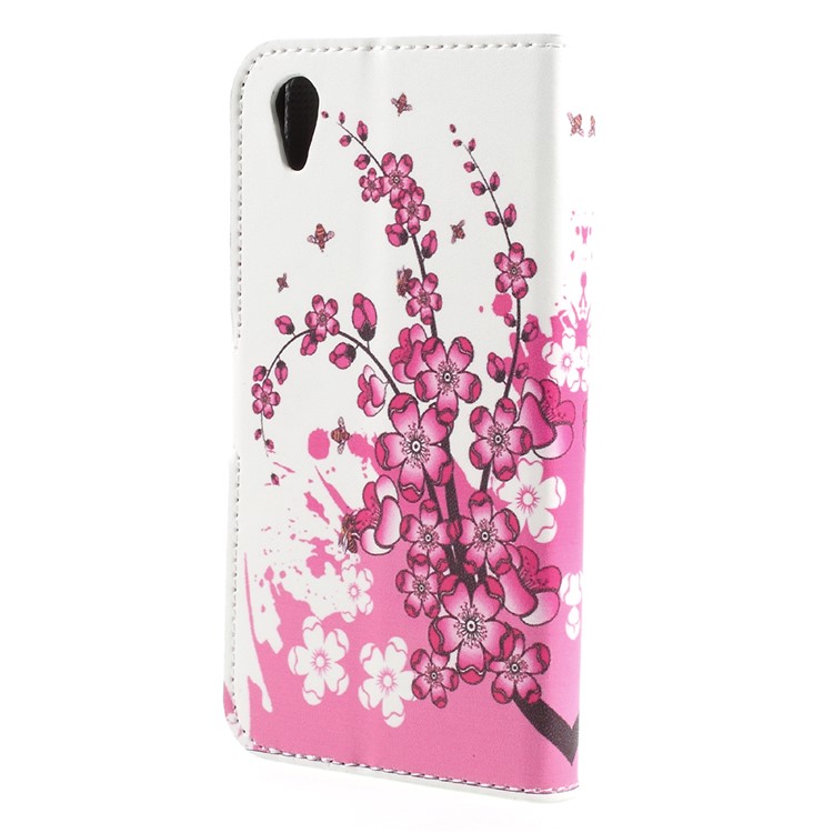 For Sony Xperia XA1 Pattern Printing Stand Leather Wallet Phone Cover - Peach Blossom-2