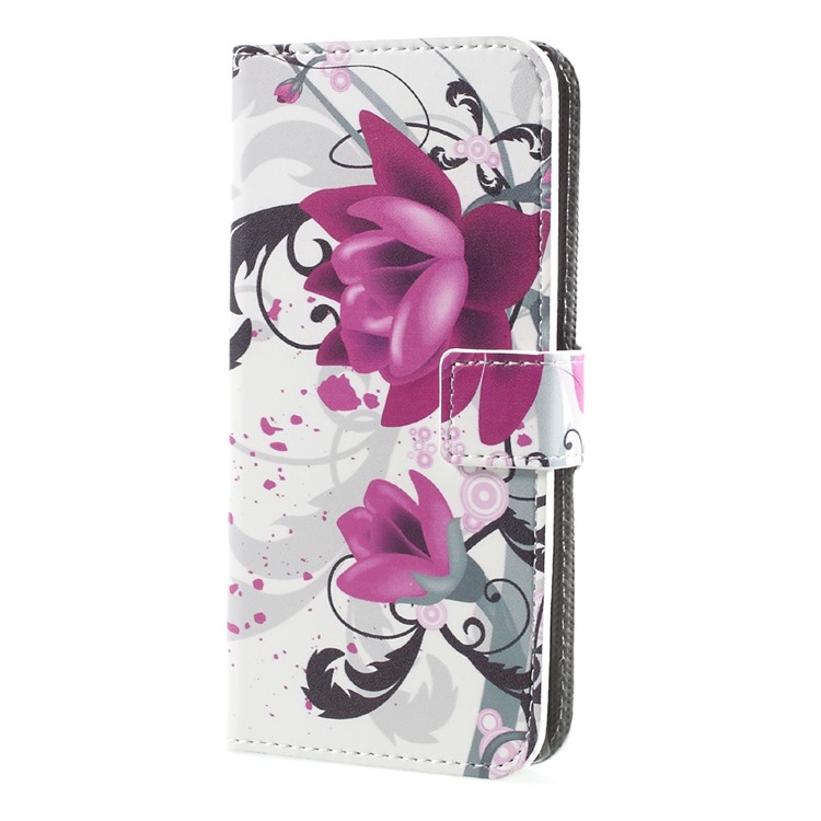 Printing Pattern Stand Leather Wallet Mobile Casing for Sony Xperia XA1 - Beautiful Flowers-1