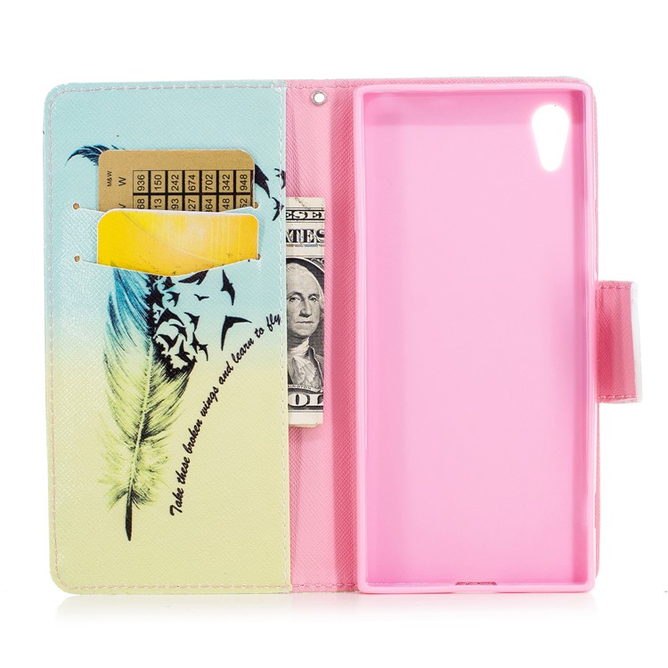 For Sony Xperia XA1 Patterned Leather Wallet Mobile Cover Case - Quill Pen and Quote-8