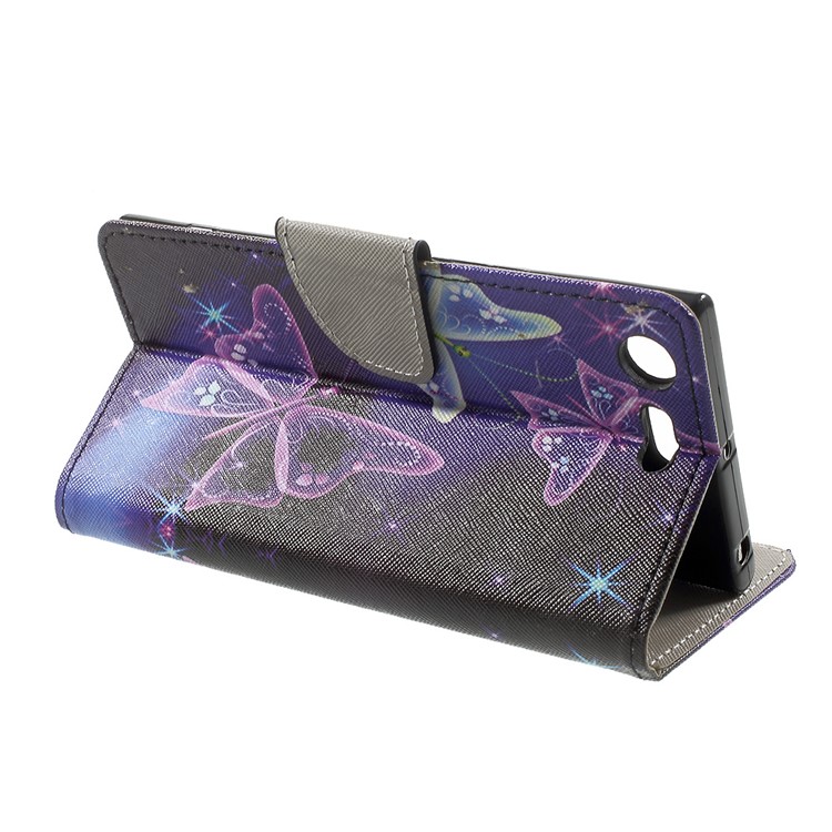 Pattern Printing Leather Wallet Stand Flip Case for Sony Xperia XZ Premium - Beautiful Butterflies-4
