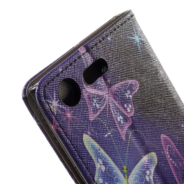 Pattern Printing Leather Wallet Stand Flip Case for Sony Xperia XZ Premium - Beautiful Butterflies-8