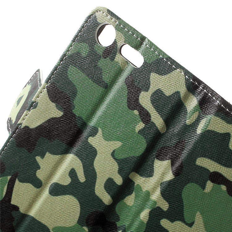 Pattern Printing Leather Wallet Stand Protective Case for Sony Xperia XZ Premium - Camouflage-5